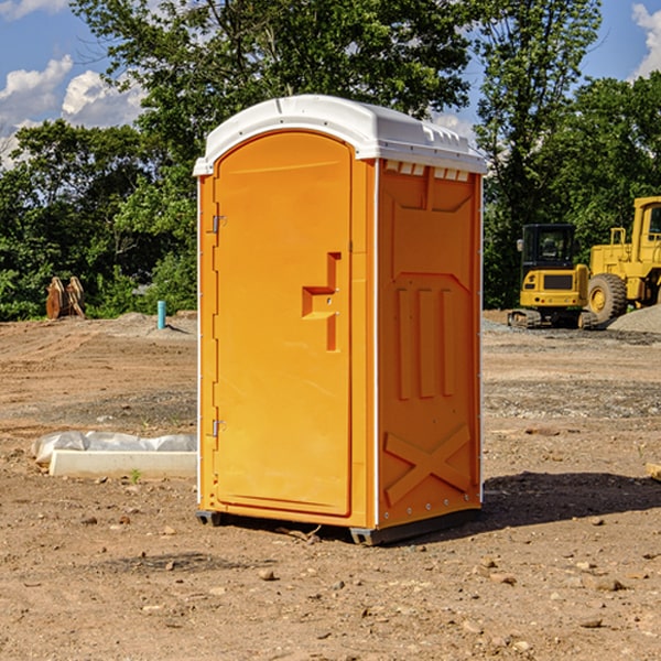 how often are the portable restrooms cleaned and serviced during a rental period in Monticello